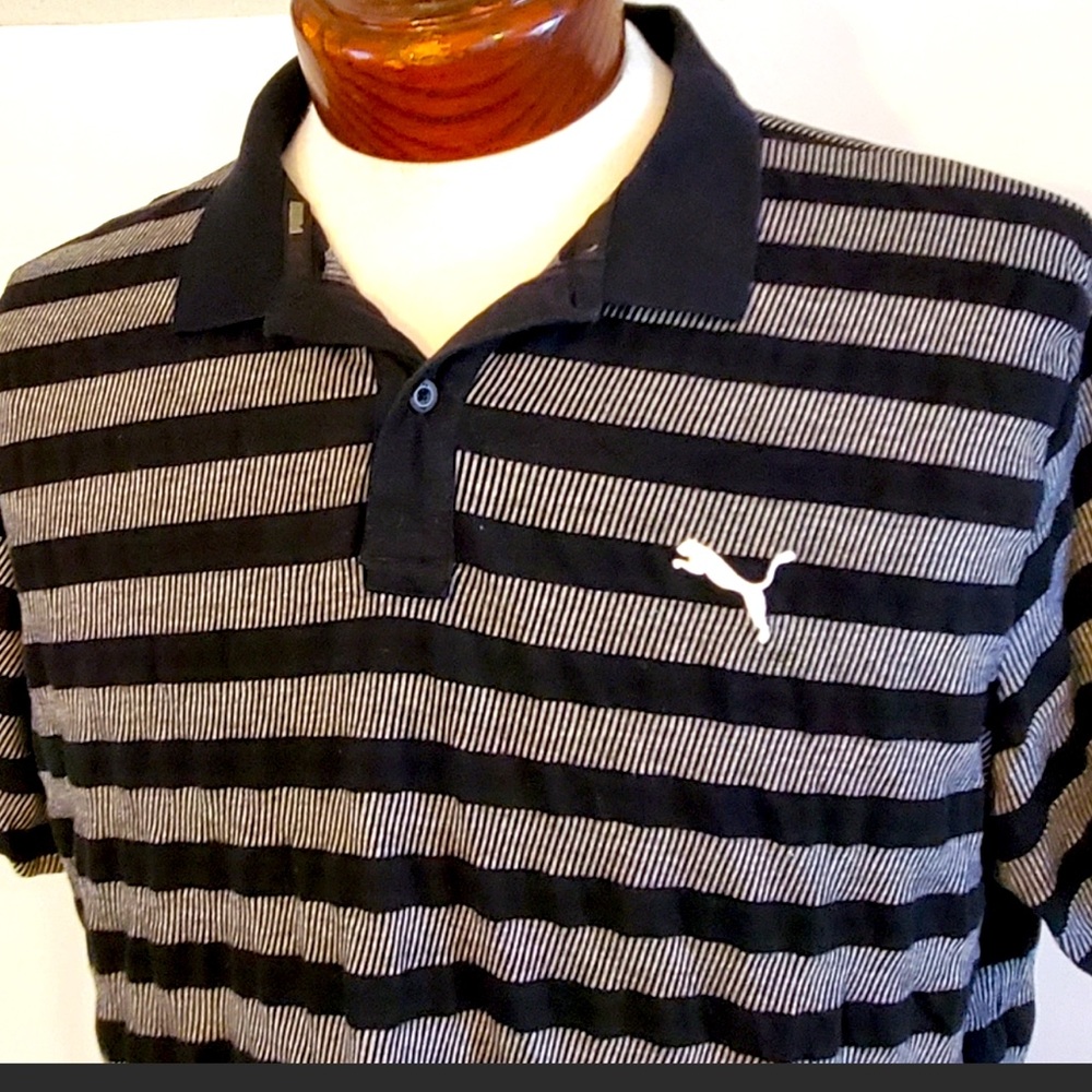 New Puma polo shirt black/gray size xxl
